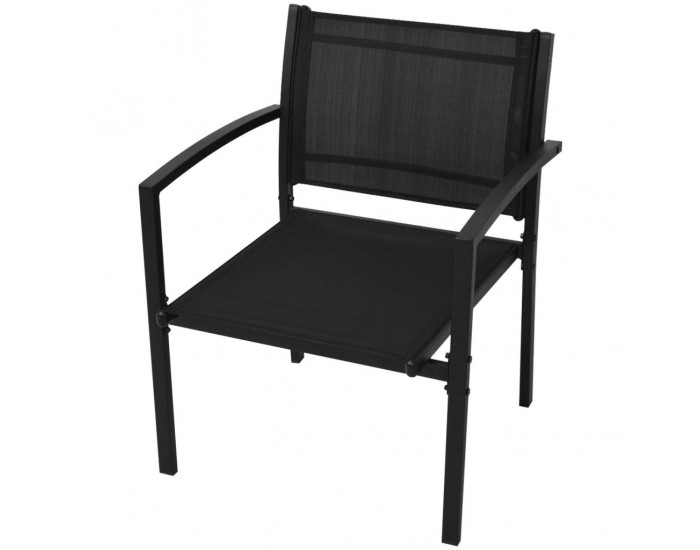 Sonata Градински комплект, 4 части, Textilene, черен -