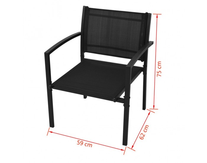 Sonata Градински комплект, 4 части, Textilene, черен -