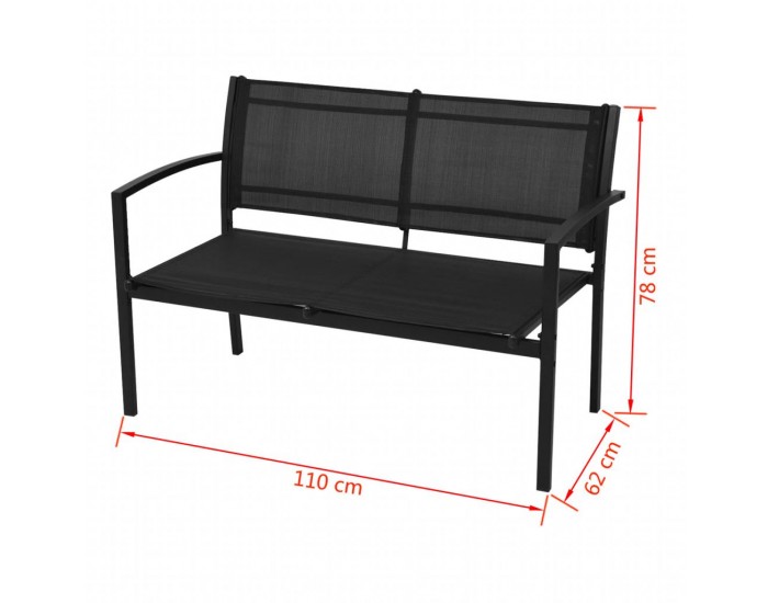 Sonata Градински комплект, 4 части, Textilene, черен -