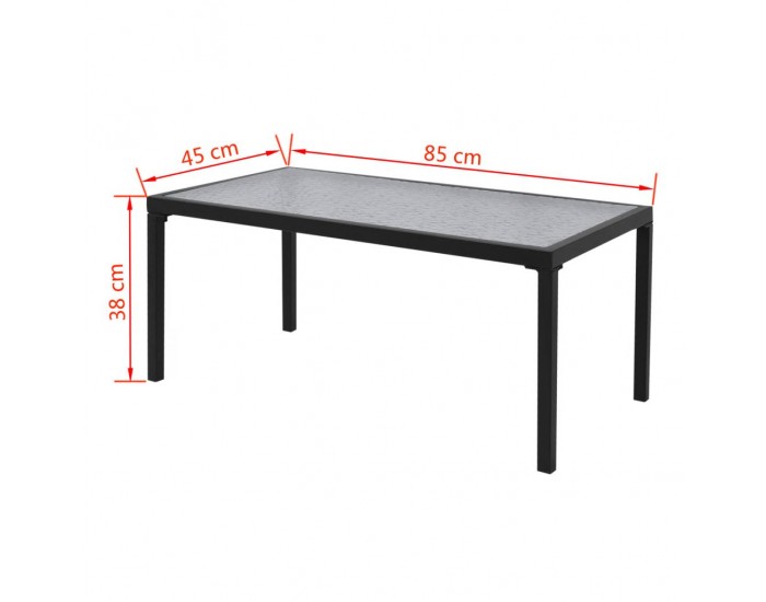 Sonata Градински комплект, 4 части, Textilene, черен -
