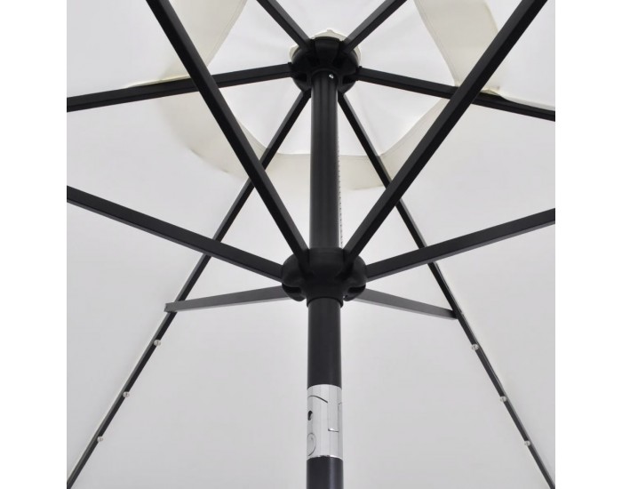 Sonata LED чадър за слънце, свободностоящ, 3 м, пясъчно бял -