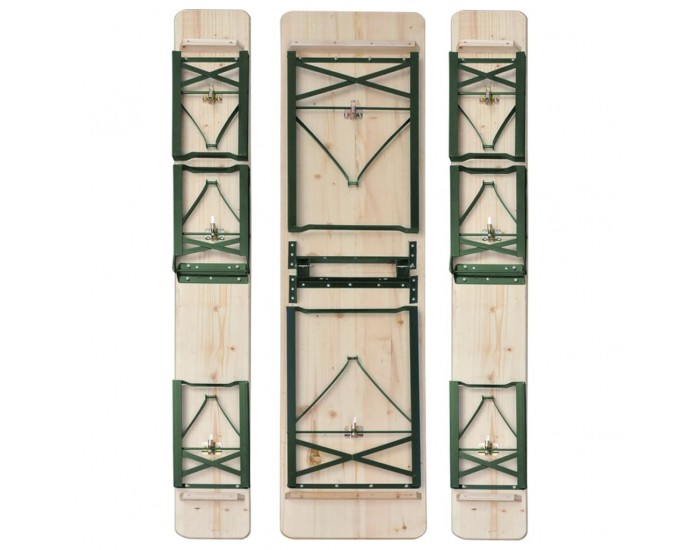 Sonata Сгъваема маса за бира с 2 пейки, 220 см, чам -