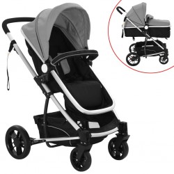 Sonata Детска/бебешка количка 2-в-1, алуминий, сиво и черно - Бебешки колички