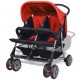 Sonata Бебешка количка за близнаци, стомана, червено и черно -