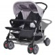 Sonata Бебешка количка за близнаци, стомана, сиво и черно -