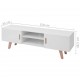 Sonata ТВ шкаф, МДФ, 150x35x48,5 см, силен гланц, бял -