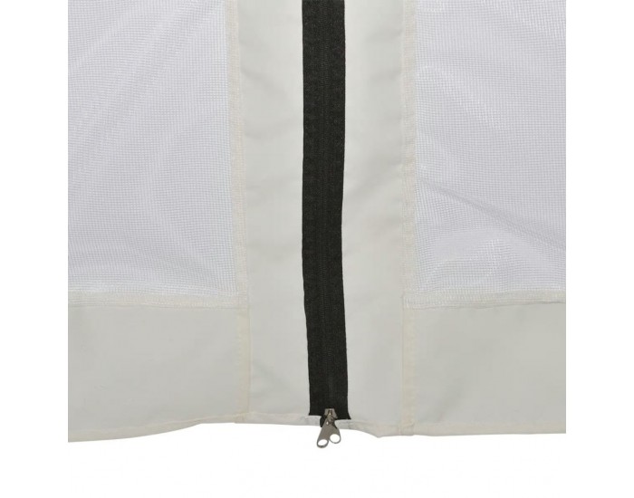 Sonata Шестоъгълна шатра с 6 странични стени, кремаво бяла, 3.6x3.1 м -