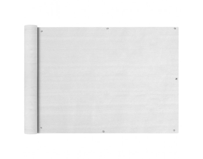 Sonata Балконски екран, HDPE, 75x400 см, бял -