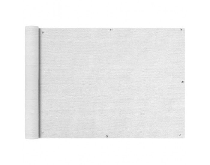 Sonata Балконски екран, HDPE, 75x600 см, бял -
