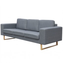 Sonata 3-местен диван, текстил, светлосив - Мека мебел