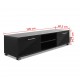 Sonata ТВ шкаф с гланцово покритие, черен, 120x40.3x34.7 cм -