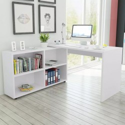Sonata Ъглово бюро с четири рафта, бяло - Офис комплекти