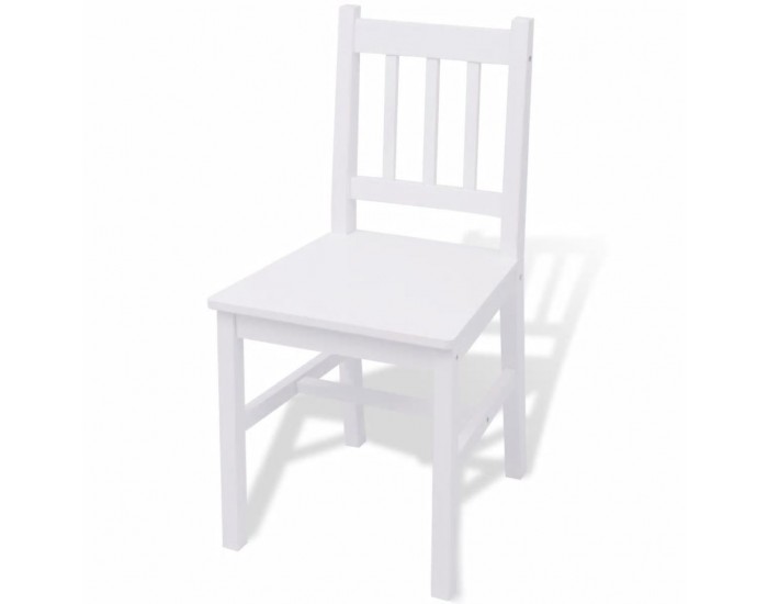 Sonata Трапезен комплект, пет части, борово дърво, бял -