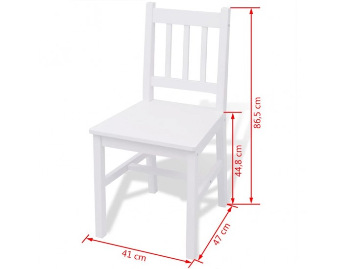Sonata Трапезен комплект, пет части, борово дърво, бял -
