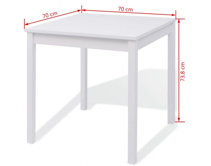 Sonata Трапезен комплект, пет части, борово дърво, бял -