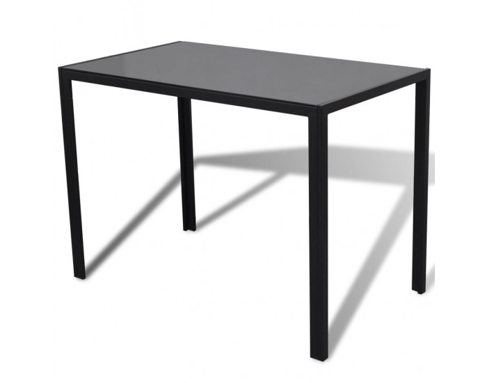 Sonata Трапезен комплект, 5 части, маса и 4 стола, черен -