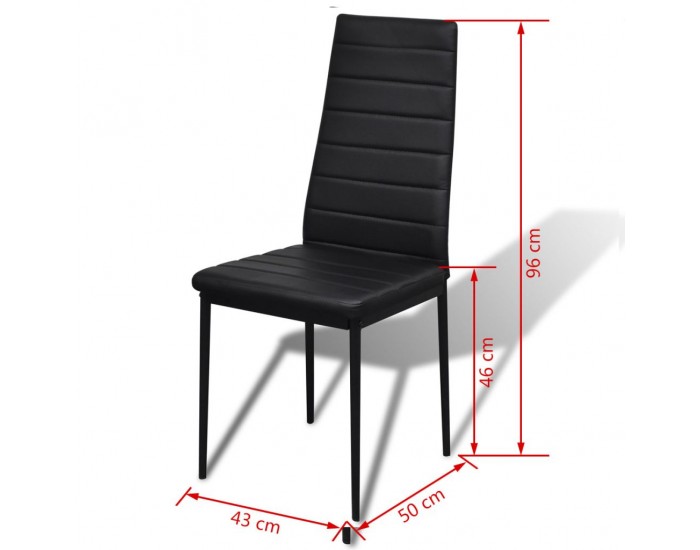 Sonata Трапезен комплект, 5 части, маса и 4 стола, черен -