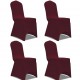 Sonata Покривни калъфи за столове, еластични, 4 бр, бордо -