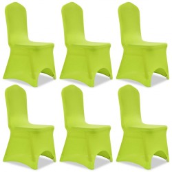 Sonata Покривни калъфи за столове, еластични, 6 бр, зелени - Калъфи за мебели