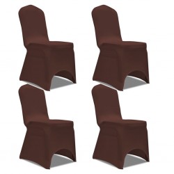 Sonata Покривни калъфи за столове, еластични, 4 бр, кафяви - Калъфи за мебели