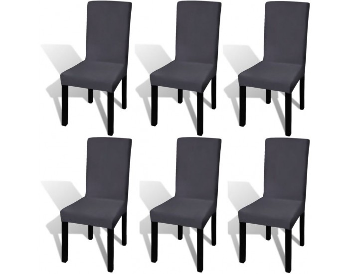 Sonata Покривни калъфи за столове, еластични, 6 бр, антрацит -