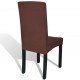 Sonata Покривни калъфи за столове, еластични, 6 бр, кафяви -