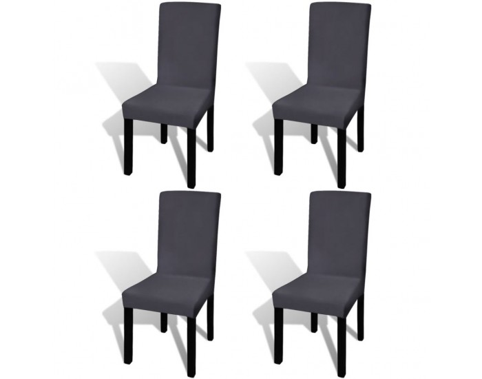 Sonata Покривни калъфи за столове, еластични, 4 бр, антрацит -