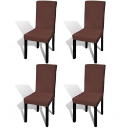 Sonata Покривни калъфи за столове, еластични, 4 бр, кафяви - Калъфи за мебели