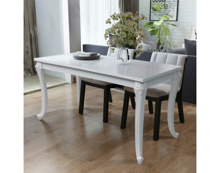 Sonata H Трапезна маса, 116x66x76 см, силен гланц, бяла