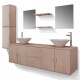 Sonata комплект мебели от 11 части и мивка за баня, бежов цвят -