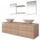 Sonata комплект мебели за баня от 9 части с мивки и смесители, бежови -
