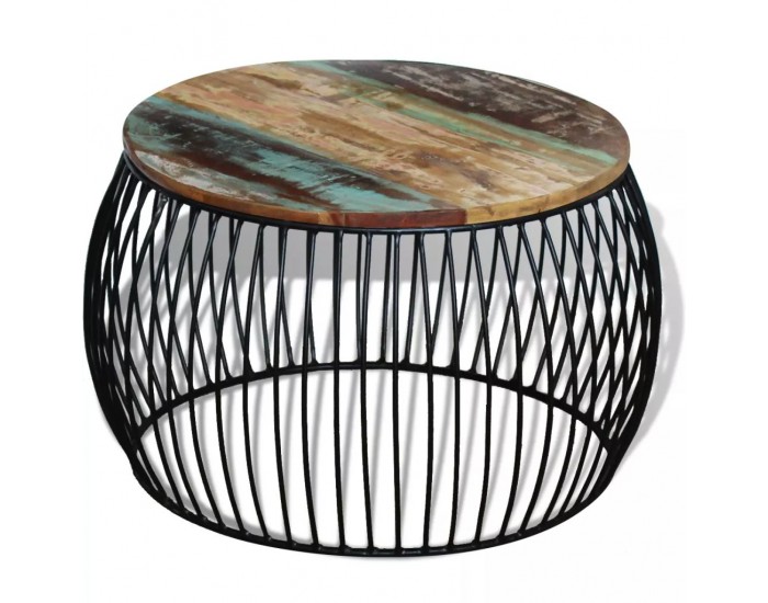 Sonata H Кафе маса, кръгла, регенерирано дърво масив, 68x37 cм