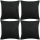 Sonata Калъфки за възглавници, 4 бр, ленен вид, черни, 50x50 см -