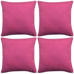 Sonata Калъфки за възглавници, 4 бр, ленен вид, розови, 80x80 см - Мека мебел