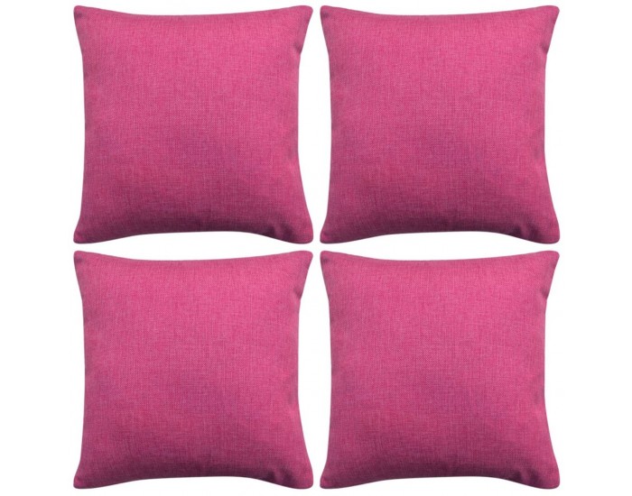 Sonata Калъфки за възглавници, 4 бр, ленен вид, розови, 80x80 см -