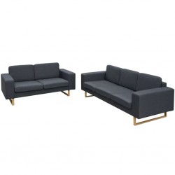 Sonata Комплект от двуместен и 3-местен дивани, тъмно сив цвят - Мека мебел