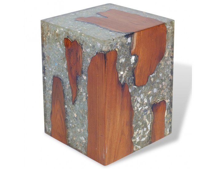 Sonata H Табуретка, тиково дърво масив и смола