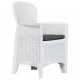 Sonata Градински столове, 2 бр, с възглавници, бели, пластмаса -