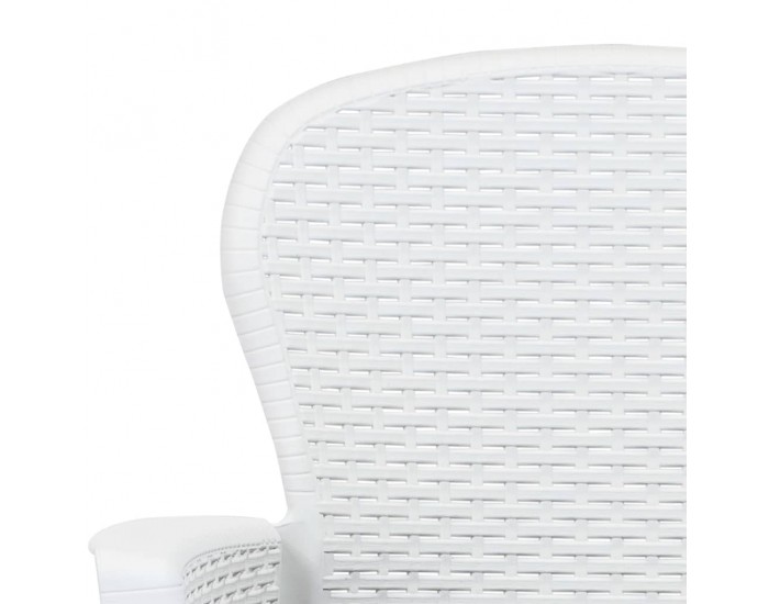 Sonata Градински столове, 2 бр, с възглавници, бели, пластмаса -