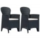 Sonata Градински столове, 2 бр, с възглавници, антрацит, пластмаса -