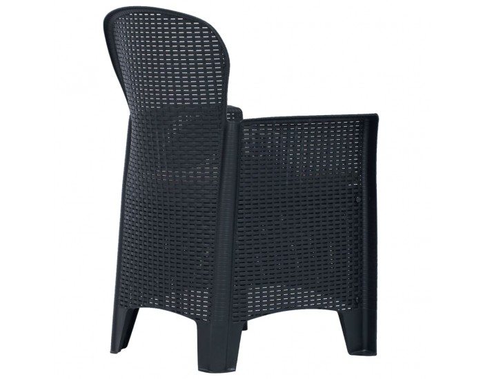 Sonata Градински столове, 2 бр, с възглавници, антрацит, пластмаса -