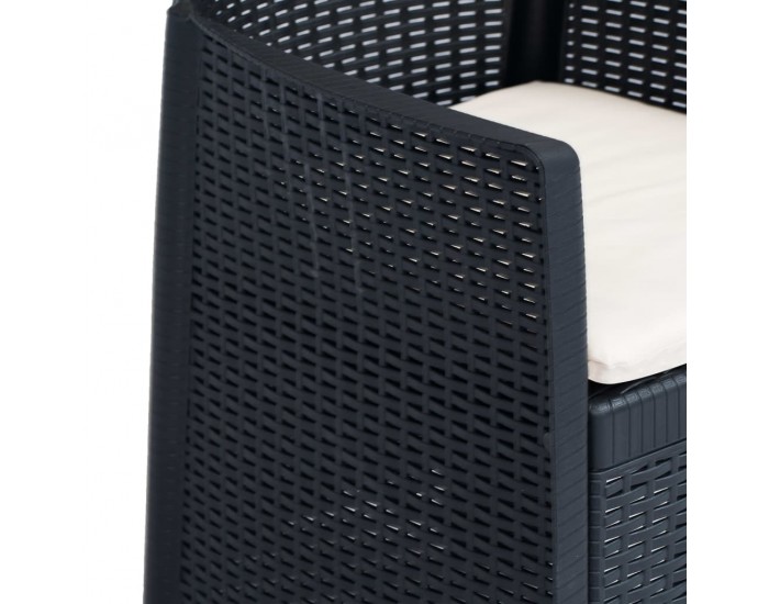 Sonata Градински столове, 2 бр, с възглавници, антрацит, пластмаса -