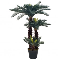 Sonata Изкуствено растение, сагова палма със саксия, зелена, 125 см - Изкуствени цветя
