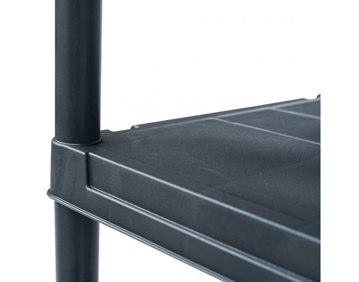Sonata Стелаж за съхранение, черен, 125 кг, 60x30x180 см, пластмаса -