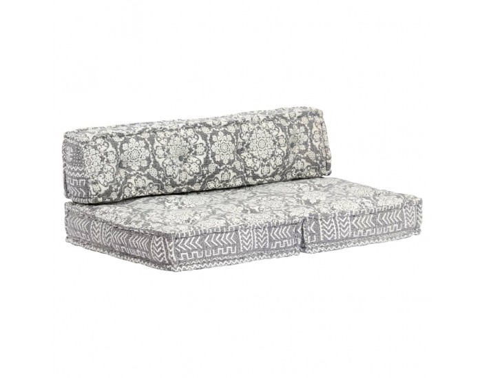Sonata Палетна възглавница за диван, сива, текстил, пачуърк -