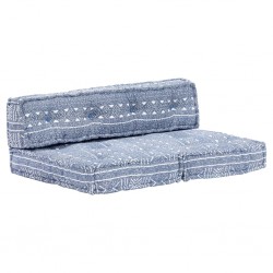 Sonata Палетна възглавница за диван, индиго, текстил, пачуърк - Мека мебел