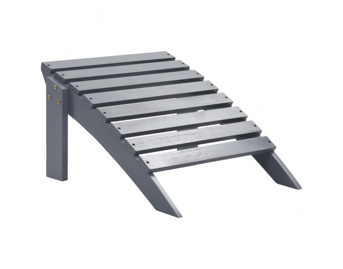 Sonata Градински стол с табуретка, дърво, сив -