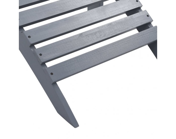 Sonata Градински стол с табуретка, дърво, сив -