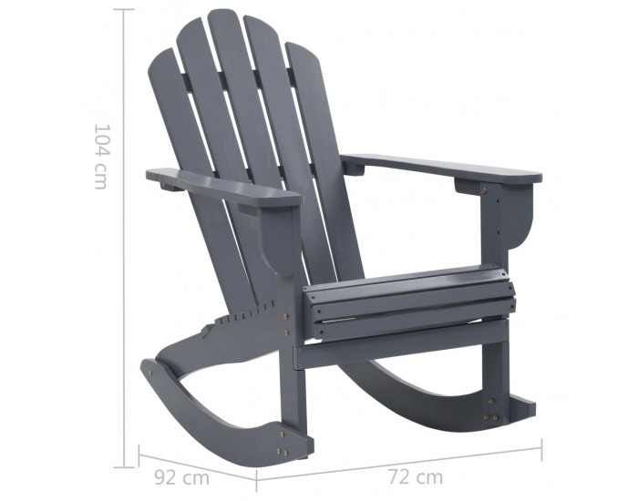 Sonata Градински люлеещ стол, дърво, сив -