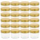 Sonata Стъклени буркани за сладко със златисти капачки, 24 бр, 110 мл -